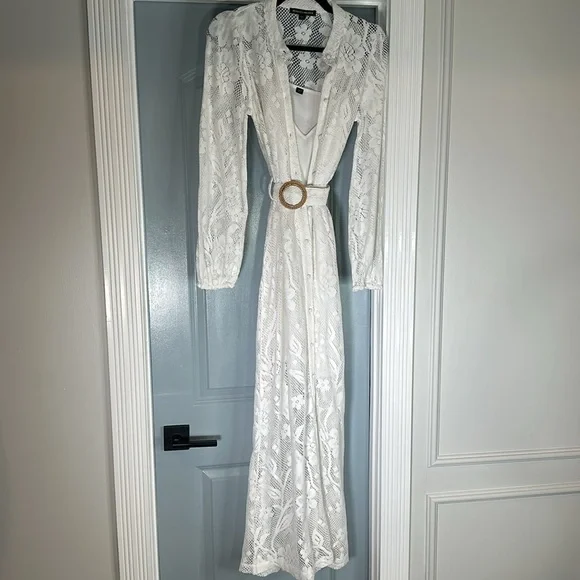 Boston Proper Lace Button Up Maxi Dress- Excellent condition worn once - Picture 7 of 12